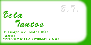 bela tantos business card